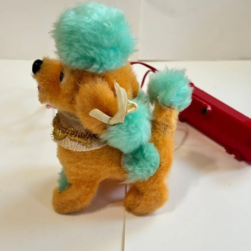 VTG Tiny French Poodle Battery Operated Controlled Toy Plush Animal Japan Rare
